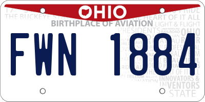 OH license plate FWN1884