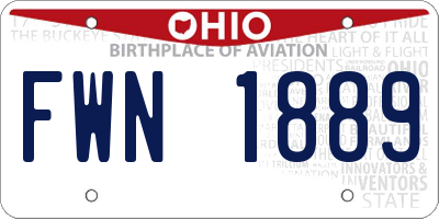 OH license plate FWN1889