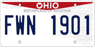 OH license plate FWN1901