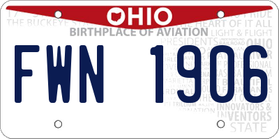 OH license plate FWN1906