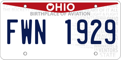 OH license plate FWN1929