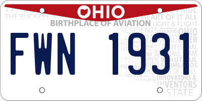 OH license plate FWN1931