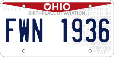 OH license plate FWN1936