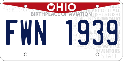 OH license plate FWN1939
