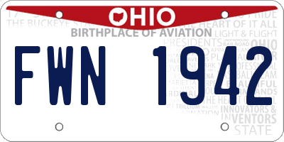 OH license plate FWN1942