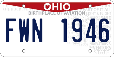 OH license plate FWN1946