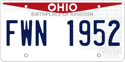OH license plate FWN1952