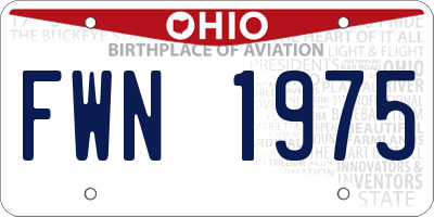OH license plate FWN1975