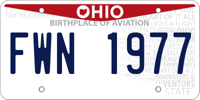 OH license plate FWN1977