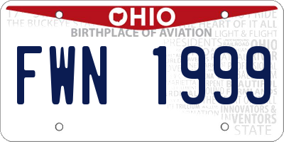 OH license plate FWN1999