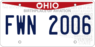 OH license plate FWN2006