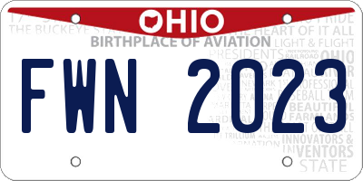 OH license plate FWN2023