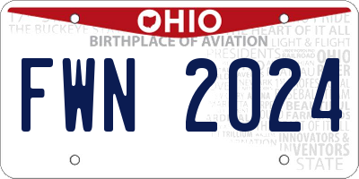 OH license plate FWN2024