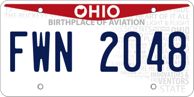 OH license plate FWN2048