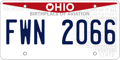 OH license plate FWN2066