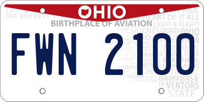 OH license plate FWN2100