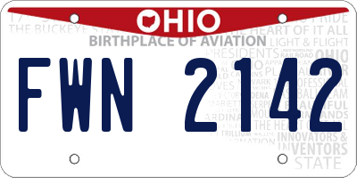 OH license plate FWN2142