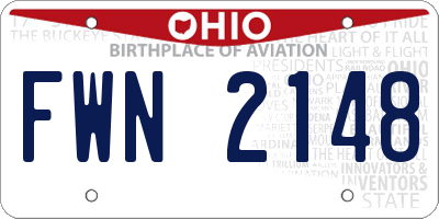 OH license plate FWN2148
