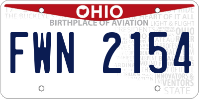 OH license plate FWN2154