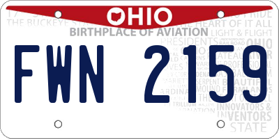 OH license plate FWN2159