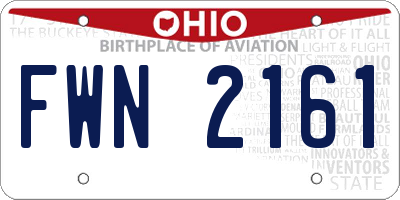 OH license plate FWN2161