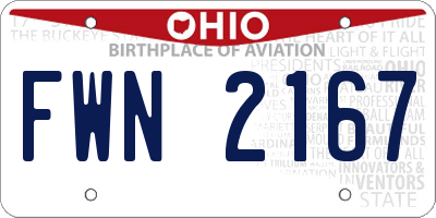OH license plate FWN2167