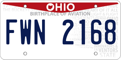OH license plate FWN2168