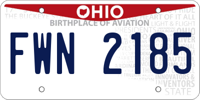 OH license plate FWN2185