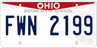 OH license plate FWN2199