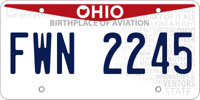 OH license plate FWN2245