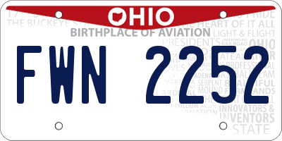 OH license plate FWN2252