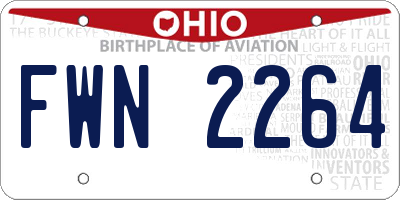 OH license plate FWN2264