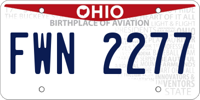 OH license plate FWN2277