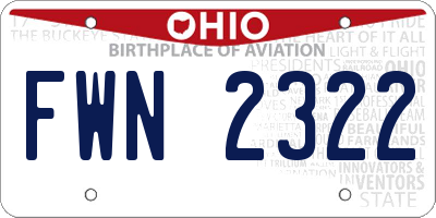 OH license plate FWN2322