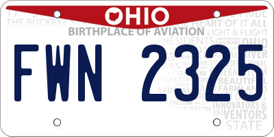 OH license plate FWN2325