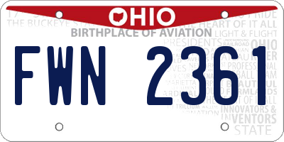 OH license plate FWN2361