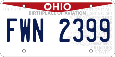 OH license plate FWN2399