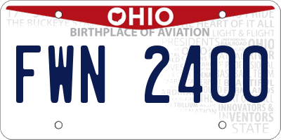OH license plate FWN2400