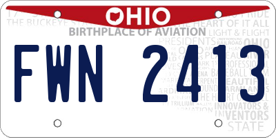 OH license plate FWN2413