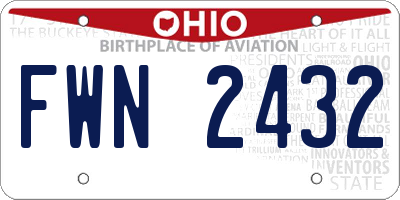 OH license plate FWN2432