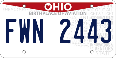 OH license plate FWN2443