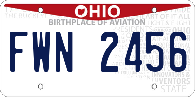 OH license plate FWN2456
