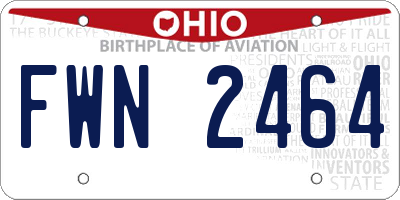 OH license plate FWN2464