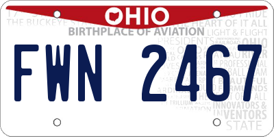 OH license plate FWN2467