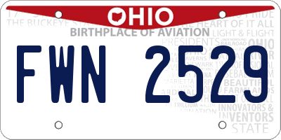 OH license plate FWN2529