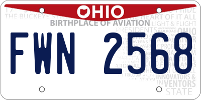 OH license plate FWN2568