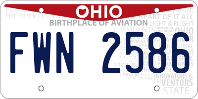 OH license plate FWN2586