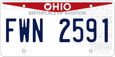 OH license plate FWN2591