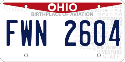 OH license plate FWN2604