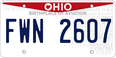 OH license plate FWN2607